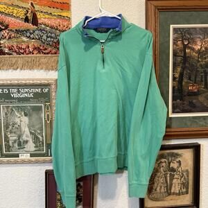 Vintage‎ 90s Polo Ralph Lauren Golf 1/4 Zip Green Sweater Size XL
